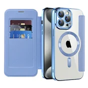 Etui SmartMag Book z Magsafe tehnologijo in RFID denarnico za iPhone 15 Pro Max - light blue