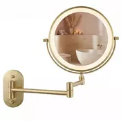 Stensko ogledalo LED Glow Brush Gold