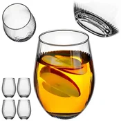 KADAX Kozarci za pijačo 580 ml, 4 kosa z žlebičastim vzorcem