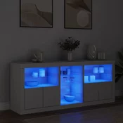 Komoda s LED svjetlima bijela 162 x 37 x 67 cm