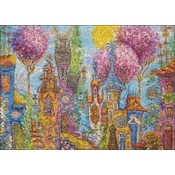 Heye Puzzle Charming Village: Pink trees 1000 kosov
