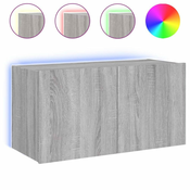 Zidni TV ormaric s LED svjetlima boja hrasta 80x35x41 cm