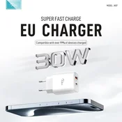Kucni punjac KONFULON Joko JK87 PD 30W/ USB Q.30W sa kablom USB na Type-C beli 1m