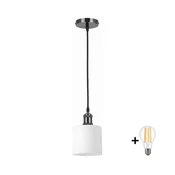 BRILAGI - LED viseči lestenec na vrvici RETRO GLASS 1xE27/60W/230V premer 10 cm črna/bela