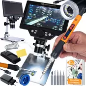 Rosfix Nanozoom AX1200 Proset – Servisni Set Za Elektroniko In SMD | Mikroskop 7 LCD 12MP 1200x, Lutovalnik 80W 180–500°C 12v1, (5000212280)