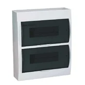 shumee Modularna razdelilna omarica, plastična, 2x12, nadometna, IP40, IK06, N+PE, razred II, prozorna siva vrata, DB212S 2X12P/SMD, bela, 3835