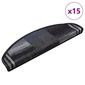 Vidaxl Samolepilne preproge za stopnice 15 kos. črne in sive 65x21x4cm