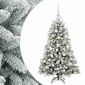 Vidaxl Umjetno božično drevo z okrasnimi kroglami 150 cm 150 LED