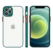 HURTEL Mlečna silikonska prožna polprosojna torbica za Samsung Galaxy A42 5G temno zelena