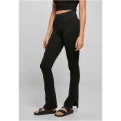 Womens high-waisted leggings with side slit black