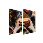 shumee STEKLENA ZAŠČITNA KROŽNIKA ZA KUHINJO 2x35x52 HAMBURGER