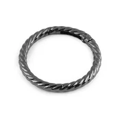 Okrasna okrogla karabinka O38 mm - nikelj črna (10 kosov)