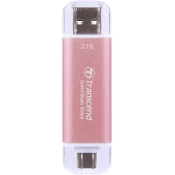 TRANSCEND vanjski SSD ESD310P 2TB, vanjski SSD, USB 10Gbps, tip C/A, roza