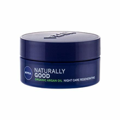 Nivea Naturally Good Argan Oil noćna krema za lice za sve vrste kože 50 ml za žene