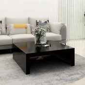 Stolic za kavu crni 100 x 100 x 35 cm od konstruiranog drva
