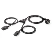 EQUIP Equip 112220 napajalni kabel črn 1\,8 m napajalni vtič tipa F 2 x C13 spojnik Equip tok priključni kabel  1.8 m črna, (21227194)