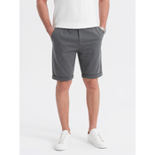 Ombre Mens structured knit elastic waistband short shorts - graphite