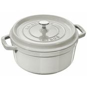 Lonac Cocotte od lijevanog željeza Staub okrugli bijeli tartuf 28 cm