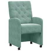 Vidaxl Jedilni stoli s kolesi 2 szt. morsko zelena 58 x 67 x 97 cm