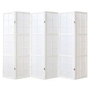 Homestyle4U Pregrada za prostor, Shoji 6-delna, 264x2,2x175 cm, bela