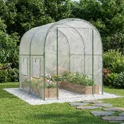 vidaXL Zelenjavnik s okvirjem Transparentno 160 x 200 x 192,5 cm PVC