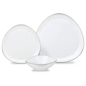 slomart KING Hoff Set kozarcev 18 kosov (opal, bel z zlatim robom)