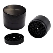 shumee Mlinček Crusher Metal 4-delni za CBD zelišča in tobak ČRN 5cm