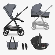 Kikka Boo Kolica Mia 3in1 set sa I-SIZE autosedištem i tvrdom korpom Grey