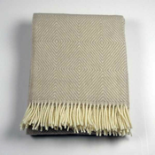Volnena odeja Diamond twill 130 x 170 cm, peščena