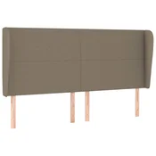 Vidaxl Vzglavje z ušesi taupe 183x23x118/128 cm blago
