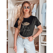 T-shirt damski z nadrukiem WOMANPOW czarny Dstreet