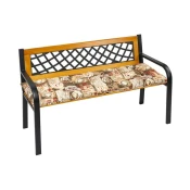 Prešita sedežna klop - 40x120 cm - Rjava kavna zrna, rdeča