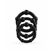 Crushious Komplet erekcijski obročkov Triple Bead črn