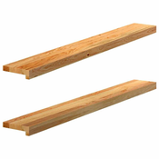Prozorske klupice 2 kom svijetlosmede 120x15x2 cm masivne hrast
