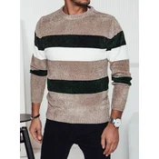 Sweter męski w paski brązowa Dstreet