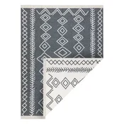 eoshop Preproga TWIN 23000 Boho, bombažna, dvostranska, z diamanti Ekološke brazde - antracitna/krem ( - Velikost: 120x170 cm)