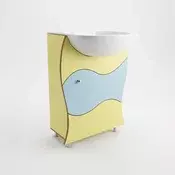 Ormaric sa umivaonikom 40x100x70 cm, Žuto-plavi