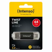 USB stick Intenso 3.2 Flash Drive #3539490 64GB, Twist Line