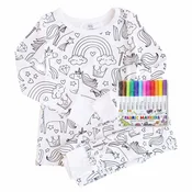 PajamaDIY, ustvarjalna otroška pižama, na katero rišeš - Samorogi/5–6let