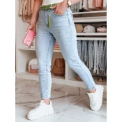 Spodnie damskie jeansowe skinny z paskiem FITARINKA niebieskie Dstreet