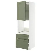 METOD / MAXIMERA Vis.el.pec s fiok/2frnt/srd/g.fiok, bela/Axstad sivozelena, 60x60x200 cm