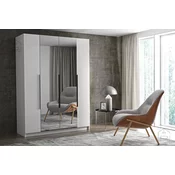 Garderobna omara z ogledalom Paris 160 cm - bela