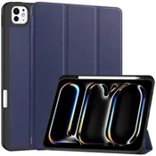 GS Ovitek za iPad Pro 11 M5 2025/M4 2024 (6./5. generacija), Smartcase z držalom za pisalo, temno moder