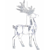 Božični okrasek severni jelen prozoren srebrn