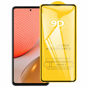 9H Full Glue kaljeno zaščitno steklo za Samsung A72 5G/4G | Črn rob