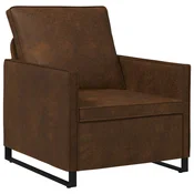 vidaXL Enosobna sofa Rjava 70 x 81 x 82 cm Umetni velur