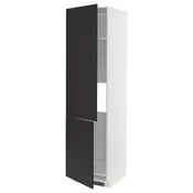 METOD Visoka omara za hlad/zamrz+2 vrata, bela/Nickebo mat antracitna, 60x60x220 cm
