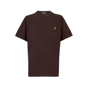 Carhartt WIP Majica American Script temno rjava