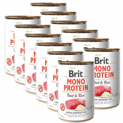 Konzerva Brit Mono Protein Beef & Rice, 12x400 g