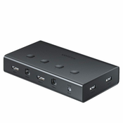 UGREEN CM293 KVM (Keyboard Video Mouse) switch 4 x 1 HDMI (female) 4 x USB (female) 4 x USB Type B (female) black